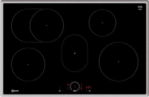 NEFF T58SHF1L0 Induktionskochfeld N70, autarkes Glaskeramik-Kochfeld 80 cm breit, Twist Touch, Home Connect, Smart Hood Automatic, Powerstufe, aufliegend, Schwarz von Neff