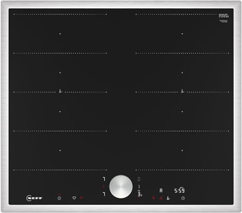 NEFF T66STX4L0 Induktionskochfeld N90, autarkes Glaskeramik-Kochfeld 60 cm breit, Twist Pad, Flex Induction, Home Connect, Smart Hood Automatic, aufliegend, Schwarz von Neff