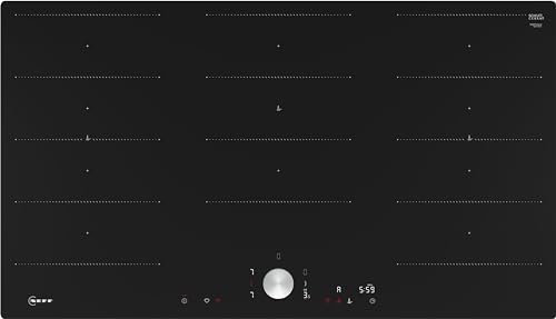 NEFF T69PTX4L0 Induktionskochfeld N90, autarkes Glaskeramik-Kochfeld 90 cm breit, Twist Pad, Flex Induction, Home Connect, Smart Hood Automatic, flächenbündig, Schwarz von Neff