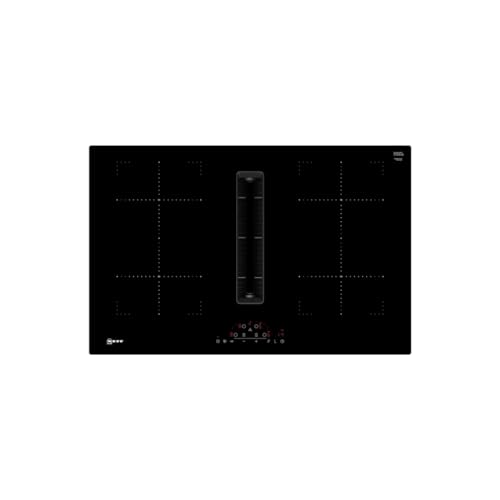 Neff, T48CD7GA7, Set: T48CD7AX2 + Z861SB2, N70, CombiInduction, Integrierter Kochfeldabzug, B:80 cm, 2 CombiZonen, 4 Induktionskochzonen, Zubehör für Kochfelder, Zubehör für Kochfelder-Flachkanal 90° von Neff