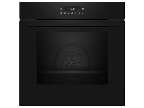 Neff B2CCJ7AK0, N30, Einbaubackofen 60x60cm, schwarz mit CircoTherm, LED Display, ohne Knebel, mit Pyrolyse, Klapptür von Neff