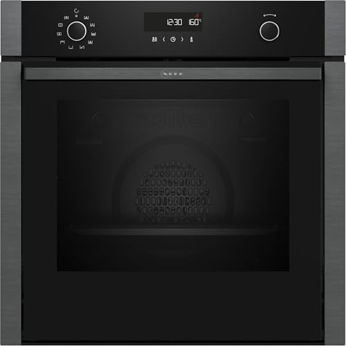 NEFF B5ACH7HG3, N 50, Einbaubackofen Graphite Grey Slide und Hide, Pyrolyse, 8 Beheizungsarten: CircoTherm, AirFry, LED Display, ohne Knebel, EasyClean, elektronische Steuerung, Made in Germany von Neff