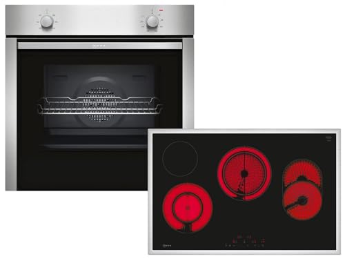 Neff Set BX18 bestehend aus B1DCA0AN0 Einbaubackofen mit CircoTherm, 60 x 60 cm, Edelstahl, N 30 und T18SDH9L0 autarkes Elektrokochfeld, 80 cm, Schwarz, mit Rahmen aufliegend, N 70 Neff Set BX18 bestehend aus B1DCA0AN0 Einbaubackofen mit CircoTherm, 60 x 60 cm, Edelstahl, N 30 und T18SDH9L0 autarkes Elektrokochfeld, 80 cm, Schwarz, mit Rahmen aufliegend, N 70 von Neff
