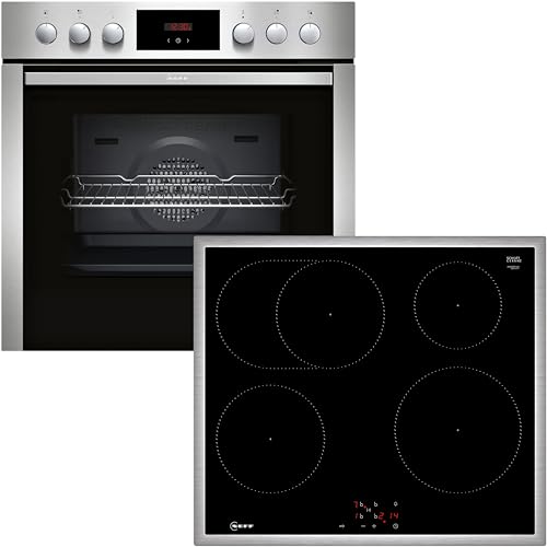 Neff Set EX4I bestehend aus E1CCD2AN1 Einbauherd mit CircoTherm, 60 x 60 m, Edelstahl, N 30 und M56SBF1L0 herdgesteuertes Induktionskochfeld, 60 cm, Schwarz, mit Rahmen aufliegend, N 50 Neff Set EX4I bestehend aus E1CCD2AN1 Einbauherd mit CircoTherm, 60 x 60 m, Edelstahl, N 30 und M56SBF1L0 herdgesteuertes Induktionskochfeld, 60 cm, Schwarz, mit Rahmen aufliegend, N 50 von Neff