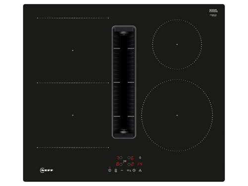Neff V56NBS1L0 Induktionskochfeld mit integriertem Kochfeldabzug N50, Flexibles Glaskeramik-Kochfeld mit Dunstabzug, 60 cm breit, EfficientDriveMotor, Powerstufe, Schwarz von Neff