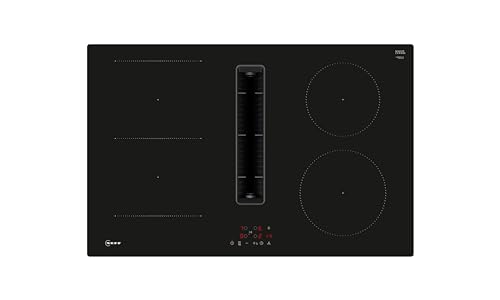 Neff V58NBS1L0 Induktionskochfeld mit integriertem Kochfeldabzug N50, Flexibles Glaskeramik-Kochfeld mit Dunstabzug, 80 cm breit, Touch Control, Combi Induction, Schwarz von Neff