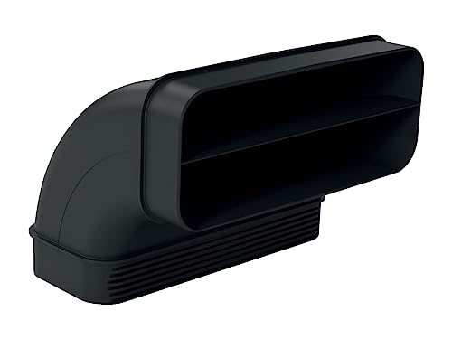 Neff Z861SB2 / Installationszubehör für Dunstabzüge / 90 Grad Flachkanalbogen in vertikaler Konfiguration mit großem Radius/Farbe: Schwarz von Neff