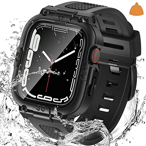 Neitra (3 in 1 360° Wasserdichtes Schutzhülle für Apple Watch Series 9 & 8 & 7 hülle mit iWatch Armband 45mm, Sport Watch Ersatzarmbänder Robuste Stoßstange Gehäuse Neitra (3 in 1 360° Wasserdichtes Schutzhülle für Apple Watch Series 9 & 8 & 7 hülle mit iWatch Armband 45mm, Sport Watch Ersatzarmbänder Robuste Stoßstange Gehäuse von Neitra