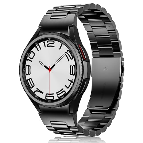 Neitra No Gaps Metall Watch Armband für Samsung Galaxy Watch 4/6 Classic 47/46/43/42mm,Watch 6/5/4 40mm 44mm,Watch 5 Pro 45mm,Watch 3 41mm,20mm Edelstahlband Ersatzband für Damen Herren von Neitra