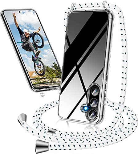 Handykette Hülle für Samsung Galaxy A54 Hülle mit Band, Transparent Necklace Handyhülle Samsung A54 mit Kette Kordel zum Umhängen dünn Durchsichtig Schutzhülle Case Hülle Samsung A54 Band (Weiß) von Neivi