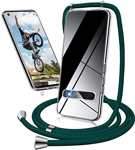 Handykette Hülle für Samsung Galaxy S10 Hülle mit Band, Ultradünn Necklace Handyhülle Samsung S10 Hülle mit Kordel Band zum Umhängen Transparent Case Schutzhülle Samsung S10 mit Kette (Grün) von Neivi