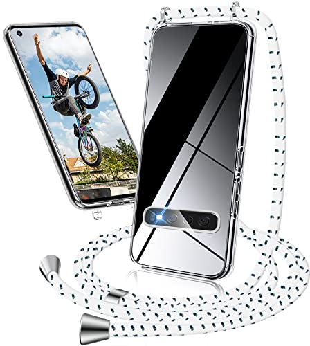 Handykette Hülle für Samsung Galaxy S10 Hülle mit Band, Ultradünn Necklace Handyhülle Samsung S10 Hülle mit Kordel Band zum Umhängen Transparent Case Schutzhülle Samsung S10 mit Kette (Weiß) von Neivi