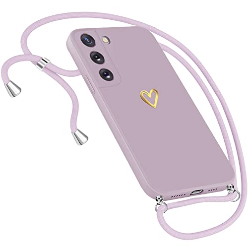 Handykette Hülle für Samsung Galaxy S21 Hülle Necklace, Herz Motiv Muster Handyhülle für Samsung Galaxy S21 Hülle mit Band Kordel zum Umhängeband Ultradünn Hülle für Samsung S21 Handykette (C) von Neivi