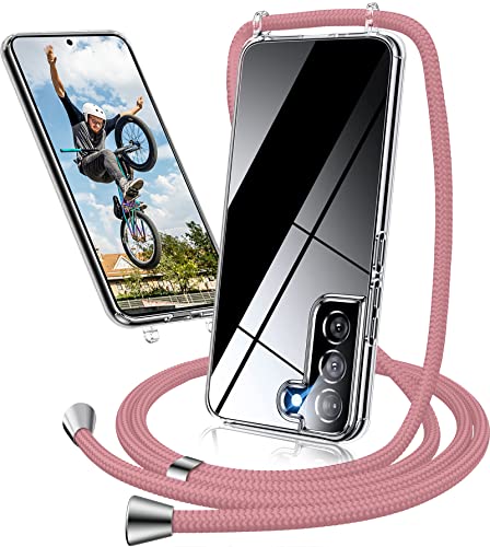 Handykette Hülle für Samsung Galaxy S21 Hülle mit Band, Ultradünn Necklace Handyhülle Samsung S21 Hülle mit Kordel Band zum Umhängen Transparent Case Schutzhülle Samsung S21 5G mit Kette (Rosa) Handykette Hülle für Samsung Galaxy S21 Hülle mit Band, Ultradünn Necklace Handyhülle Samsung S21 Hülle mit Kordel Band zum Umhängen Transparent Case Schutzhülle Samsung S21 5G mit Kette (Rosa) von Neivi