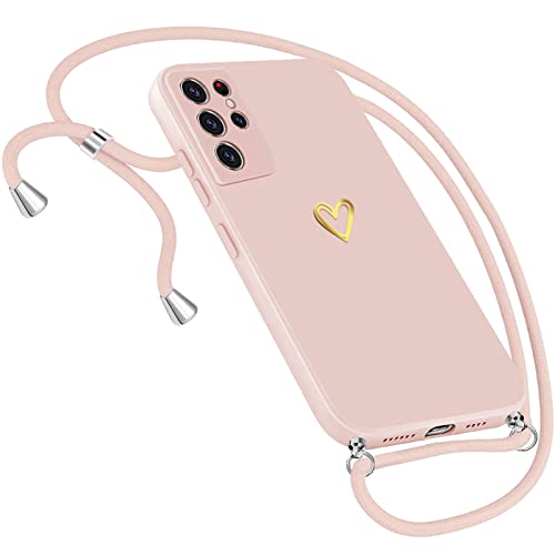 Handykette Hülle für Samsung Galaxy S21 Ultra Hülle Necklace, Herz Motiv Muster Handyhülle Samsung Galaxy S21 Ultra mit Band Kordel zumUmhängen Band Ultradünnfür Samsung S21 Ultra Handykette (Rosa) Handykette Hülle für Samsung Galaxy S21 Ultra Hülle Necklace, Herz Motiv Muster Handyhülle Samsung Galaxy S21 Ultra mit Band Kordel zumUmhängen Band Ultradünnfür Samsung S21 Ultra Handykette (Rosa) von Neivi