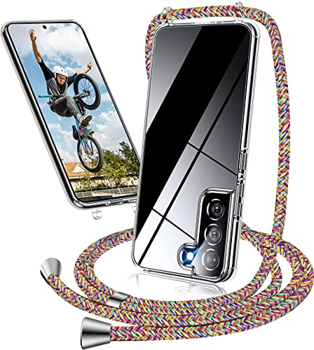 Handykette Hülle für Samsung Galaxy S23 Hülle mit Band, Transparent Necklace Handyhülle Samsung S23 mit Kordel Kette zum Umhängen Ultradünn Durchsichtig Schutzhülle Case Hülle Samsung S23 (Farbe) von Neivi