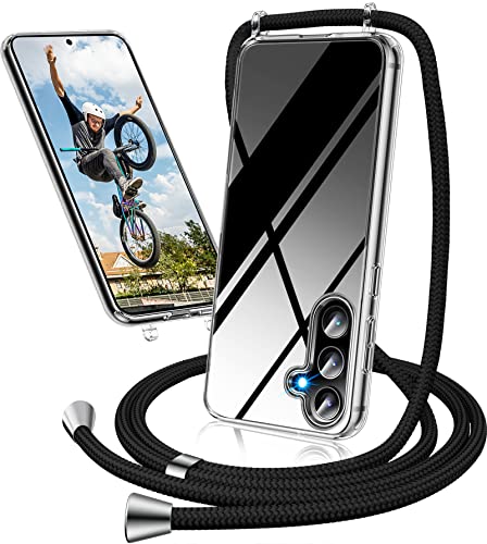 Handykette Hülle für Samsung Galaxy S25 Plus Hülle mit Band, Transparent Necklace Handyhülle für Samsung S25 Plus mit Kette, Kordel zum Umhängen UltraDünn Schutzhülle Case S25 Plus Hülle (Schwarz) Handykette Hülle für Samsung Galaxy S25 Plus Hülle mit Band, Transparent Necklace Handyhülle für Samsung S25 Plus mit Kette, Kordel zum Umhängen UltraDünn Schutzhülle Case S25 Plus Hülle (Schwarz) von Neivi