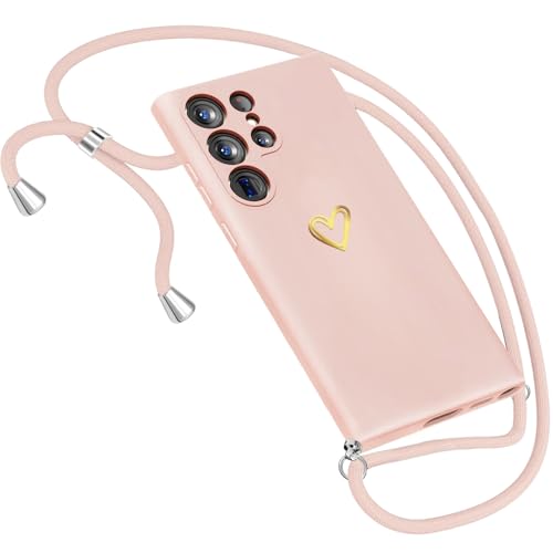 Handykette Hülle für Samsung Galaxy S25 Ultra Hülle mit Band Necklace, Herz Motiv Handyhülle für Samsung Galaxy S25 Ultra Hülle mit Kette, Kordel zum Umhängeband Dünn Galaxy S25 Ultra Hülle (Rosa) Handykette Hülle für Samsung Galaxy S25 Ultra Hülle mit Band Necklace, Herz Motiv Handyhülle für Samsung Galaxy S25 Ultra Hülle mit Kette, Kordel zum Umhängeband Dünn Galaxy S25 Ultra Hülle (Rosa) von Neivi