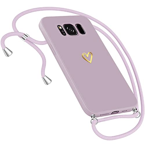Handykette Hülle für Samsung Galaxy S8 Plus Hülle Necklace, Herz Motiv Muster Handyhülle für Samsung Galaxy S8 Plus Hülle mit Band Kordel zum Umhänge Band Ultradünn Hülle für Samsung S8 Plus (Purple) Handykette Hülle für Samsung Galaxy S8 Plus Hülle Necklace, Herz Motiv Muster Handyhülle für Samsung Galaxy S8 Plus Hülle mit Band Kordel zum Umhänge Band Ultradünn Hülle für Samsung S8 Plus (Purple) von Neivi