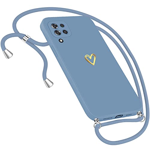 Handykette Hülle für Xiaomi 13 Hülle Necklace, Herz Motiv Muster Handyhülle für Xiaomi 13 Hülle mit Band mit Kette Kordel zum Umhänge Band Ultradünn Hülle (Blau) von Neivi