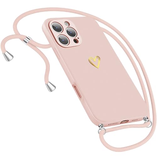 Handykette Hülle für iPhone 16 Pro Hülle mit Band Necklace, Herz Motiv Muster Handyhülle für iPhone 16 Pro 5G Hülle mit Kette mit Kordel zum Umhänge Band Ultra dünn 16 Pro Hülle 6.3-inch (Rosa) Handykette Hülle für iPhone 16 Pro Hülle mit Band Necklace, Herz Motiv Muster Handyhülle für iPhone 16 Pro 5G Hülle mit Kette mit Kordel zum Umhänge Band Ultra dünn 16 Pro Hülle 6.3-inch (Rosa) von Neivi