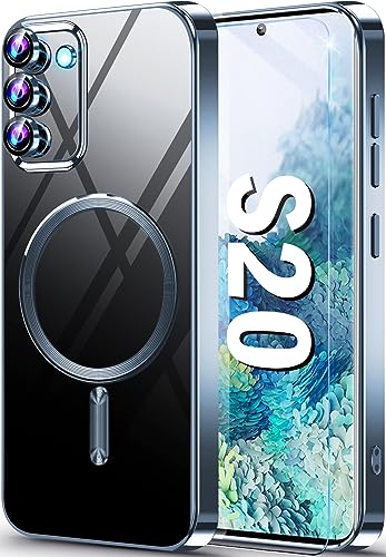 Neivi für Samsung Galaxy S20 Hülle für Mag-Safe mit Kameraschutz mit Schutzfolie, Transparent Vergilbungsfrei [Unzerstörbarer Militärschutz] Dünn Stoßfeste Schutzhülle Handyhülle Samsung S20 (Bleu) von Neivi