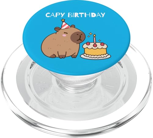 Capy Birthday - Süße Capybara mit Kuchen und Partyhut PopSockets PopGrip für MagSafe Capy Birthday - Süße Capybara mit Kuchen und Partyhut PopSockets PopGrip für MagSafe von NekoKuma Studio