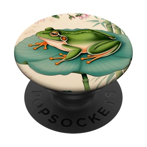 Frosch Japanische Kirschblüte Ukiyo-e Style - Moderner Frosch PopSockets Klebender PopGrip Frosch Japanische Kirschblüte Ukiyo-e Style - Moderner Frosch PopSockets Klebender PopGrip von NekoKuma Studio