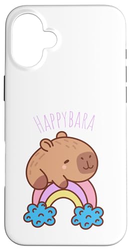 Happybara Capybara auf Regenbogen niedliches positives Cartoon-Tier Hülle für iPhone 16 Plus Happybara Capybara auf Regenbogen niedliches positives Cartoon-Tier Hülle für iPhone 16 Plus von NekoKuma Studio