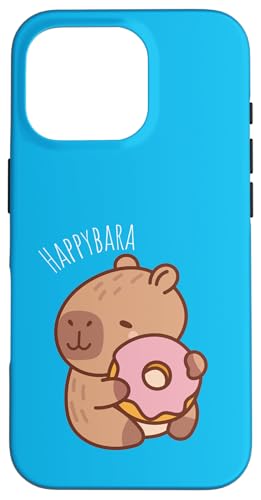 Happybara Capybara mit rosa Donut-Motiv, niedliches Futtertier Hülle für iPhone 16 Pro Happybara Capybara mit rosa Donut-Motiv, niedliches Futtertier Hülle für iPhone 16 Pro von NekoKuma Studio