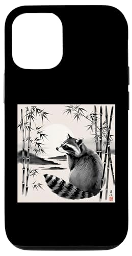 Japanische Sumi-Sonne-Bambus-Waschbär-Kunst – Japanischer Waschbär Hülle für iPhone 12/12 Pro Japanische Sumi-Sonne-Bambus-Waschbär-Kunst – Japanischer Waschbär Hülle für iPhone 12/12 Pro von NekoKuma Studio