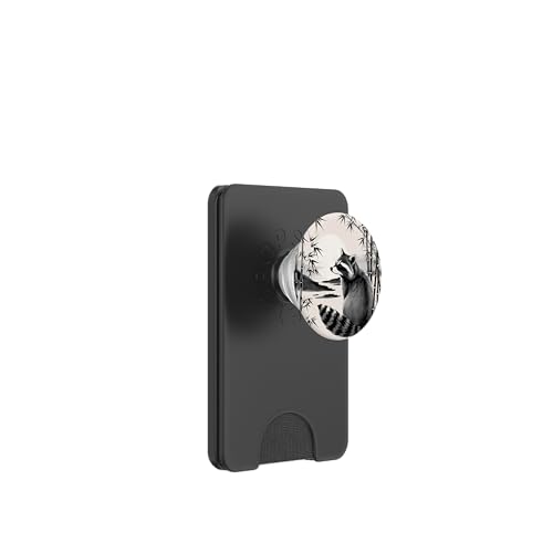 Japanische Sumi-Sonne-Bambus-Waschbär-Kunst – Japanischer Waschbär PopSockets PopWallet für MagSafe Japanische Sumi-Sonne-Bambus-Waschbär-Kunst – Japanischer Waschbär PopSockets PopWallet für MagSafe von NekoKuma Studio