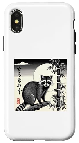 Japanischer Bambus-Waschbär – Japanische Waschbär-Kunst Hülle für iPhone X/XS Japanischer Bambus-Waschbär – Japanische Waschbär-Kunst Hülle für iPhone X/XS von NekoKuma Studio