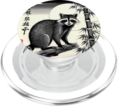 Japanischer Bambus-Waschbär – Japanische Waschbär-Kunst PopSockets PopGrip für MagSafe von NekoKuma Studio