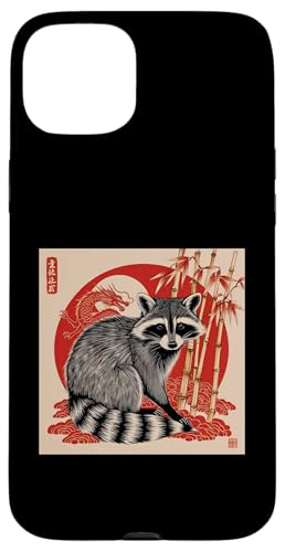 Japanischer roter Drache Tintenwaschbär – japanische Waschbär-Kunst Hülle für iPhone 15 Plus von NekoKuma Studio