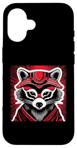 Mutiger japanischer maskierter Waschbär - Japanischer Kabuki-Waschbär Hülle für iPhone 16 Mutiger japanischer maskierter Waschbär - Japanischer Kabuki-Waschbär Hülle für iPhone 16 von NekoKuma Studio