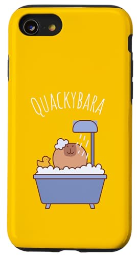 Quackybara Capybara in Badewanne mit Gummiente Lustiges Tier Hülle für iPhone SE (2020) / 7 / 8 von NekoKuma Studio