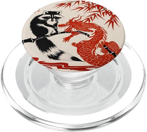 Red Dragon Waschbär im japanischen Stil – Japanischer Waschbär Kunst PopSockets PopGrip für MagSafe Red Dragon Waschbär im japanischen Stil – Japanischer Waschbär Kunst PopSockets PopGrip für MagSafe von NekoKuma Studio