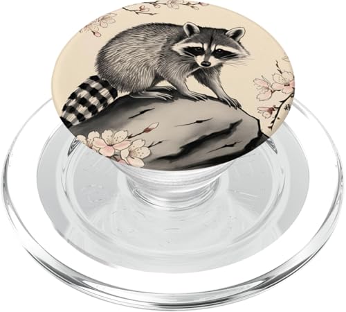 Schöne, japanische Tinte Waschbär – Waschbär-Kunst PopSockets PopGrip für MagSafe Schöne, japanische Tinte Waschbär – Waschbär-Kunst PopSockets PopGrip für MagSafe von NekoKuma Studio