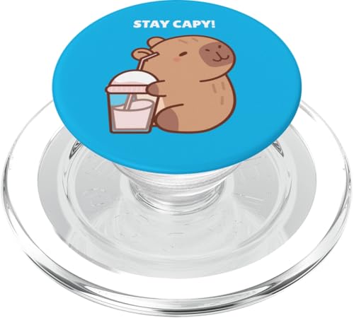Stay Capy Lustiges Capybara-Trinken-Smoothie, süßes Tier PopSockets PopGrip für MagSafe von NekoKuma Studio