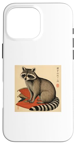 Zen Waschbär Ukiyo-e Style – Japanisches Tierdesign Hülle für iPhone 16 Pro Max von NekoKuma Studio
