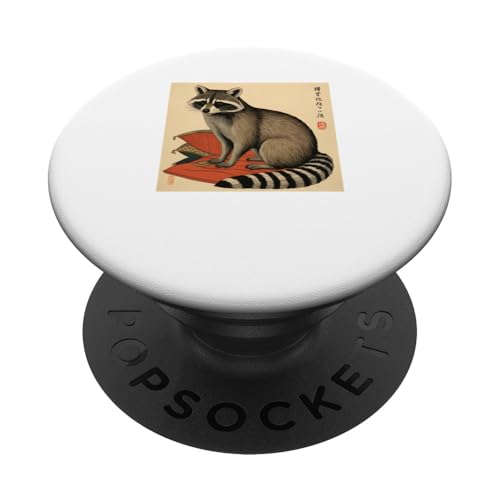 Zen Waschbär Ukiyo-e Style – Japanisches Tierdesign PopSockets Klebender PopGrip Zen Waschbär Ukiyo-e Style – Japanisches Tierdesign PopSockets Klebender PopGrip von NekoKuma Studio