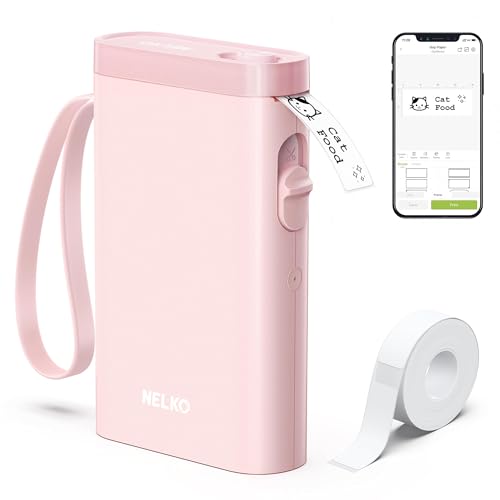 Nelko Etikettendrucker, Bluetooth P21 Selbstklebendes Etikettiergerät Tragbarer beschriftungsgerät selbstklebend Labeldrucker, Kabelloser, Mini Label Printer mit iOS Android,Für Zuhause, Rosa Nelko Etikettendrucker, Bluetooth P21 Selbstklebendes Etikettiergerät Tragbarer beschriftungsgerät selbstklebend Labeldrucker, Kabelloser, Mini Label Printer mit iOS Android,Für Zuhause, Rosa von Nelko