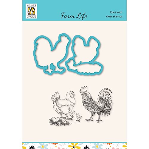 Nelie's Choice Die cut & clearstamp set Bauernhof life - 2 HDCS030 46x52mm von Nellie's Choice