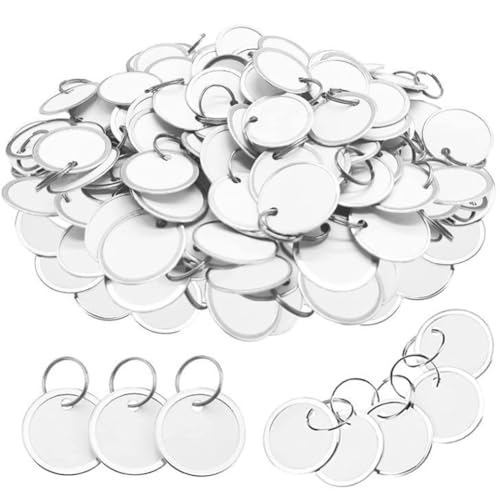 Nemeae 180-Teiliges Metallrand-Schlüsselanhänger-Set, Runde Papierschilder für Autoschlüssel und Türschlüssel, & Silber Nemeae 180-Teiliges Metallrand-Schlüsselanhänger-Set, Runde Papierschilder für Autoschlüssel und Türschlüssel, & Silber von Nemeae