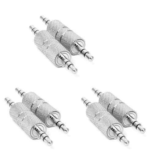 Nemeae 6 Stueck 3.5 mm Stereo Stecker auf 3.5 mm Stecker Audio Kopfhoerer Stecker Adapter Stecker Kupplung von Nemeae