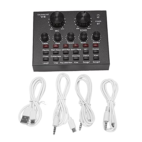 Nemeae V8 Sound Karte Audio Set Schnittstelle Externes USB Mikrofon Sound Karte Bluetooth Funktion für Computer PC Gesang Aufnahme von Nemeae