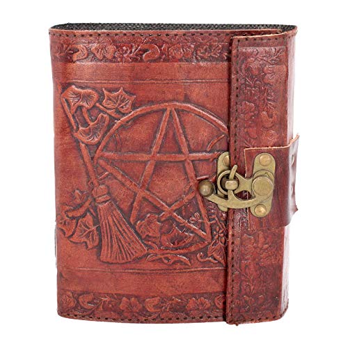 Nemesis Now Tagebuch mit Pentagramm, geprägtes Leder, mit Schloss, 20 cm, Braun von Nemesis Now