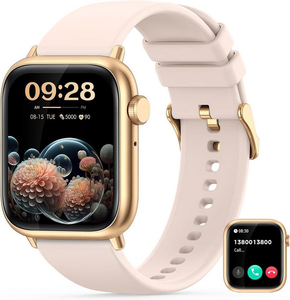Nemheng für Damen Touchscreen Armband Mit Schlafmonitor,IP67 Wasserdicht Smartwatch (1,83 Zoll, Android iOS), mit Bluetooth Anrufe, Personalisiertem Bildschirm, Herzfrequenz von Nemheng