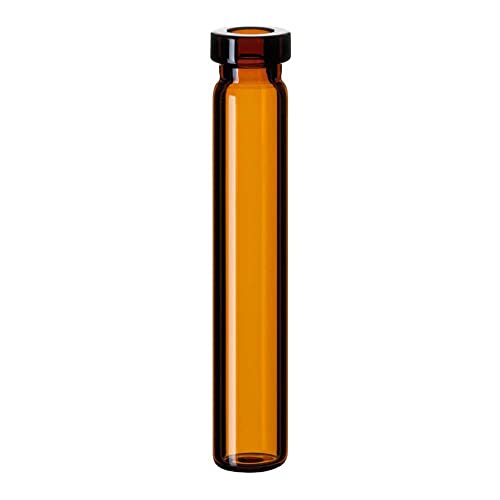 Neochrom 7-0602 Borosilikat Glas Rollrand-Mikroflaschen, 0.7ml Kapazität, 40mm x 7mm, 1 Hydrology Klasse, Braun, 100 Stück von Neochrom